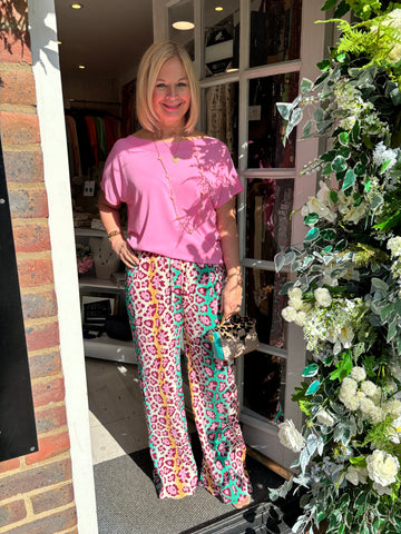 Summer Pleated Animal Trousers
